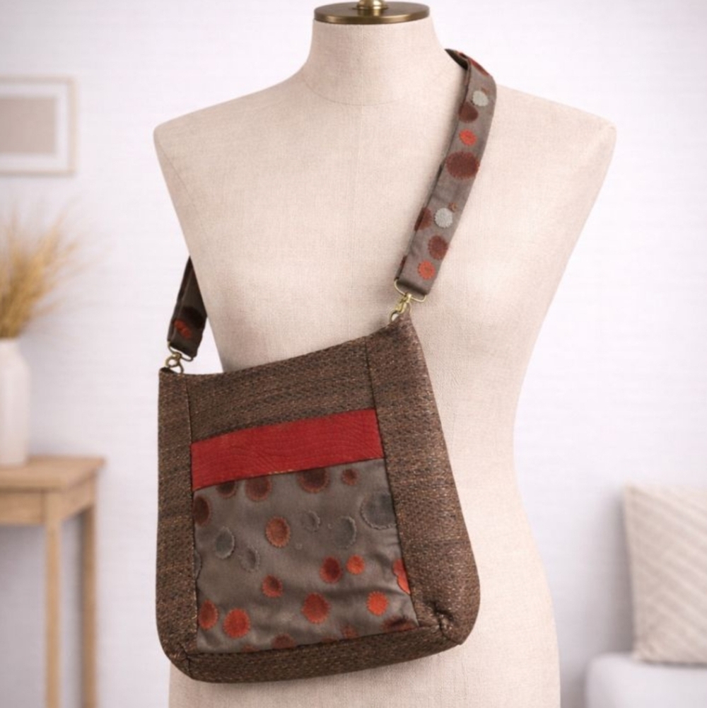 Boho Artisan Patchwork Fabric Crossbody - image 1